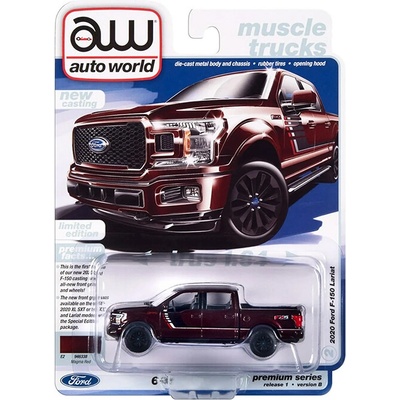AUTO WORLD Ford F-150 Lariat 2020 tmavě červená 1:64