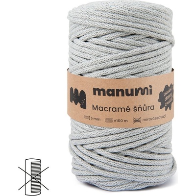 Manumi Macramé šňůra 5mm světle šedá - 1 ks