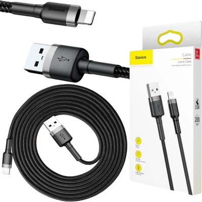 Baseus CALKLF-CG1 USB-A -> Lightning / iPhone, 200cm, černý, šedý