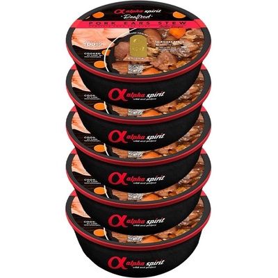 Alpha Spirit Dog Realfood Свински Уши Гювеч 5 x 280 г