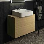 Ideal Standard Atelier Conca стенен шкаф за монтаж на стена, 2 чекмеджета и плот с централен изрез 80 см, светло дъбово покритие (T3947Y6)