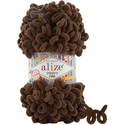 Alize Puffy Fine 493 tmavě hnědá