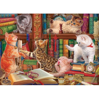 EUROGRAPHICS - Puzzle Kittens in the Library - 1 000 piese