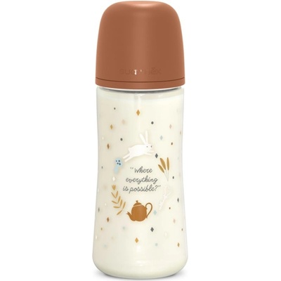 Suavinex Wonderland kojenecká láhev fyziologický průtok hnědá 360 ml