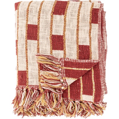 Bloomingville Cang покривало, 160 x 130 см, червено (82066545)