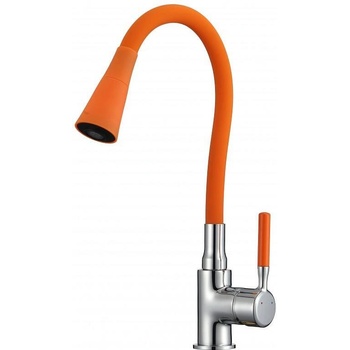 Inter Ceramic Стоящ смесител за кухня, HAVANA ORANGE, Inter Ceramic, ICF 7108223, с огъващ душ (7108223 HAVANA ORANGE)