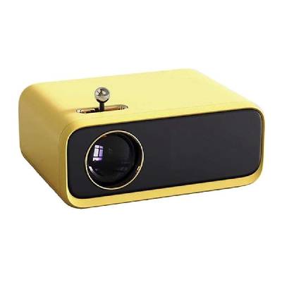 WANBO X1 Mini LED Projector - мултимедиен LCD проектор с VGA, HDMI, USB, SD входове и дистанционно (жълт)