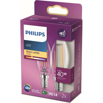 Philips LED 77761600 LED En.trieda 2021 F A G E14 4.3 W = 40 W teplá biela