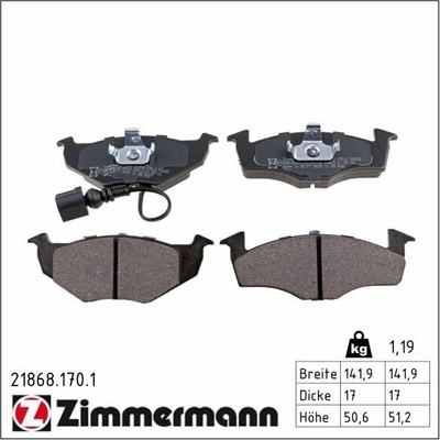 Sada brzdových doštičiek, kotúčová brzda ZIMMERMANN 21868.170.1