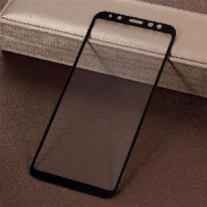  Извит 3D удароустойчив стъклен протектор покриващ целия екран за Samsung Galaxy A6 - цвят черен