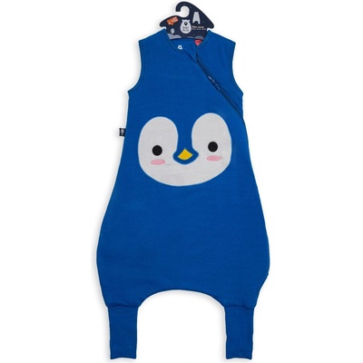 BabyBliss - BlissJump: Спален чувал с крачета от органичен памук - 2.5 тог за температура 16-20°C - "Penguin Blue (BLISS-JMP-0002)