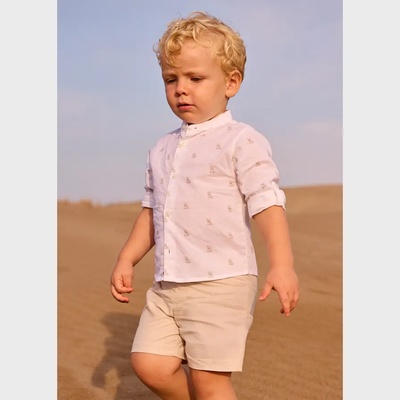 Mayoral Бермуди лен suiting цвят овес за бебе момче Mayoral