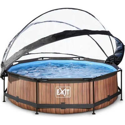 Exit Toys Frame s kartušovou filtrací a kopulí 300 x 76 cm Dřevo