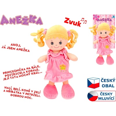 Mikro trading Anežka 36 cm česky mluvící a zpívající blondýnka MI48248