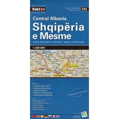 Albánie Střed Albania Central 1:200t mapa