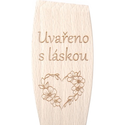 Obracečka z bukového dřeva - Gravírovaná - Uvařeno s láskou
