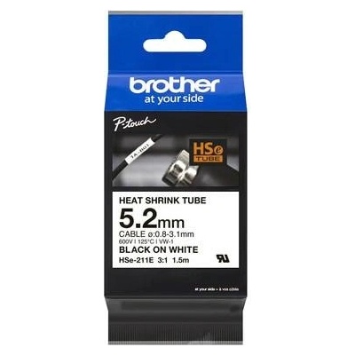 Brother HSE-211E, bužírka bílá / černá 5,2 mm – Zboží Dáma