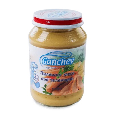 Ганчев пюре Пилешко месо със зеленчуци