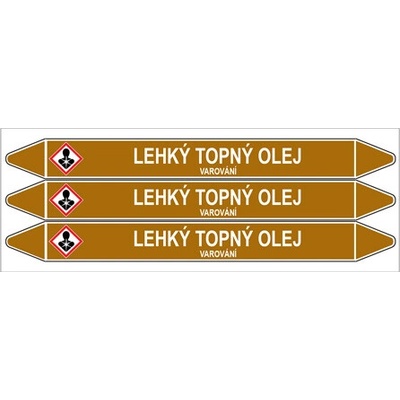 Značení potrubí, lehký topný olej,3 ks, 355 × 37 mm PZ 008023