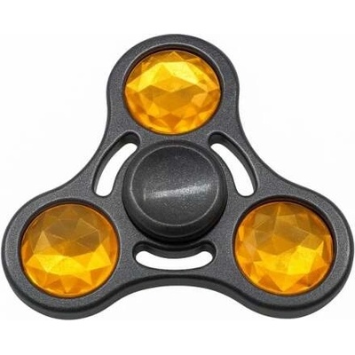 Černý fidget spinner HQ žlutý diamant