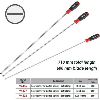 Image 1 of VIGOR Екстра дълги прави отвертки - от 25.10лв ; vigor