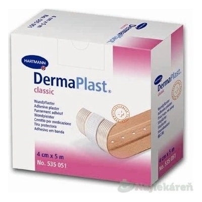 Dermaplast Classic náplasť na rany z textilnej tkaniny 4 cm x 5 m 1 ks