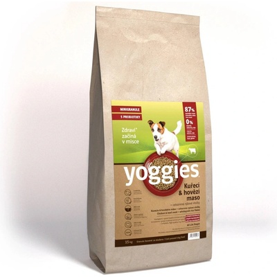 Yoggies minigranule lisované za studena s probiotiky Kuřecí & hovězí maso 15 kg