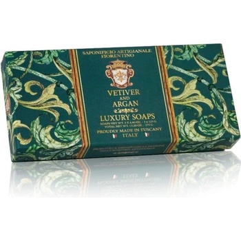 SA Fiorentino Pprírodné rastlinné tuhé mydlo vetiver a argán 3 x 125 g