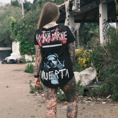 Yakuza dámske tričko Carne Curved Crew Neck GSB 26110 black čierna