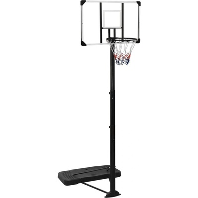 vidaXL Баскетболна стойка, прозрачна, 256-361 см, поликарбонат (93650)