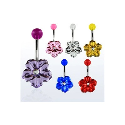 Piercingate piercing do pupíku havajská květina PBP00304 Červená