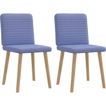 vidaXL Трапезни столове, 2 бр, дънково сини, текстил (4101154)