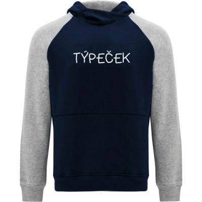 Dětská dvoubarevná mikina s kapucí Týpeček modrá