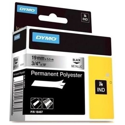 páska DYMO 18487 PROFI D1 RHINO Black On Metallic Permanent Polyester Tape (19mm) (18487)