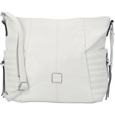 Trendy dámská koženková crossbody kabelka Lisana bílá