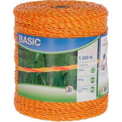 Agrofortel Lanko pre elektrický ohradník, 3 mm/1000 m, žlto-oranžové