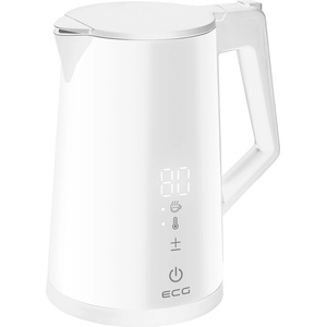 ECG Двустенна кана с контрол на температурата ECG RK 1893 Digitouch White, 1.7л, 1850-2200 W, Бял - Код G5542 (G5542-8592131308572) Електрически кани