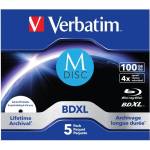 Verbatim MDisc BDXL (5 бр. ) Jewel/4x/100GB (43834)
