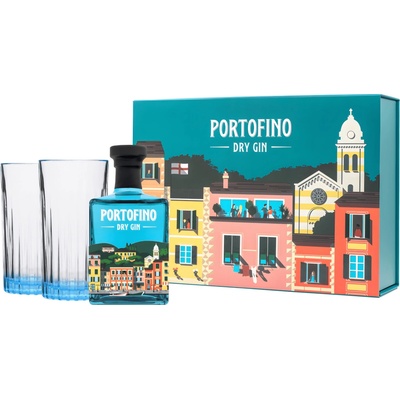 Portofino Dry Gin 43% 0,5 l (darčekové balenie 2 poháre)
