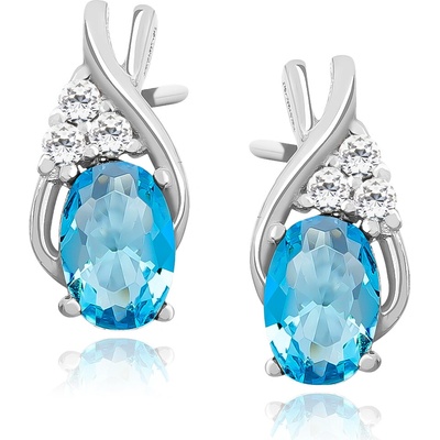 Moonlit Stříbrné náušnice Celestia Grace Aquamarine FD_76591