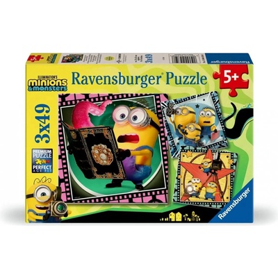 Ravensburger Пъзел Ravensburger от 3 x 49 части - Миньони и чудовища (12004350)