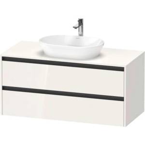 Duravit Ketho. 2 - Шкафче за умивалник с отвор 57x120x55 см, 2 чекмеджета, лъскаво бяло K24897022220000 (K24897022220000)