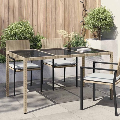 vidaXL Градинска маса Бежово 150 x 90 x 75 cm полиратан (362543)