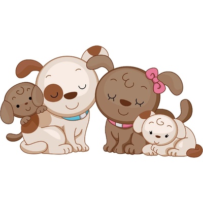 DIMEX ART Флизелинов фототапет семейство кучета 375 x 250 см