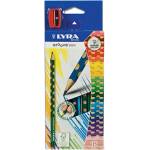 LYRA Цветни моливи LYRA Groove Slim триъгълни тънки 12 броя + острилка 2821120 (2821120)