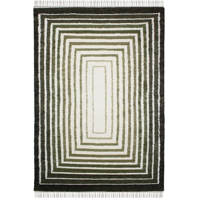 Flair Rugs Зелен ръчно изработен килим със смес от вълна 140x200 cm Boucle Frame - Flair Rugs (503119381451)