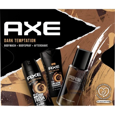 AXE Dark Temptation dezodorant sprej 150 ml, sprchový gél 250 ml A voda po holení 100 ml