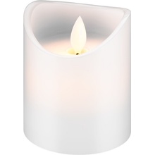 Goobay LED sviečka z pravého vosku biel 7,5×10 cm