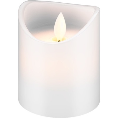 Goobay LED sviečka z pravého vosku biel 7,5×10 cm