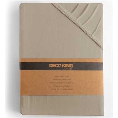 DecoKing bavlna jersey prostěradlo s gumou Amber cappuccino 180-200x200x30